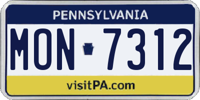 PA license plate MON7312