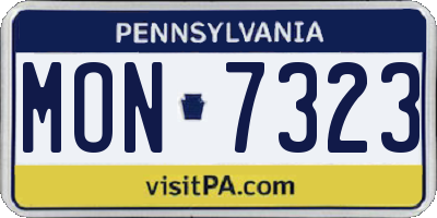 PA license plate MON7323