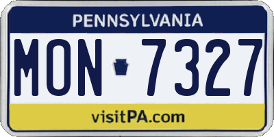 PA license plate MON7327