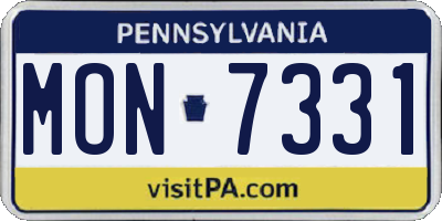 PA license plate MON7331