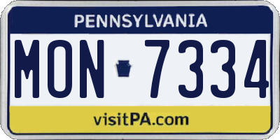 PA license plate MON7334