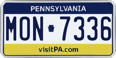 PA license plate MON7336