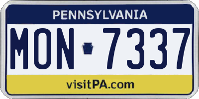 PA license plate MON7337