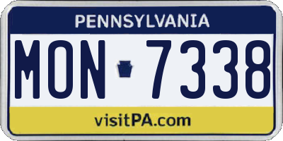 PA license plate MON7338