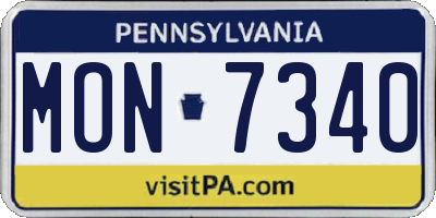 PA license plate MON7340