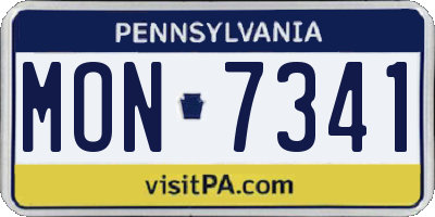 PA license plate MON7341