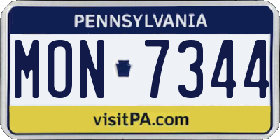 PA license plate MON7344