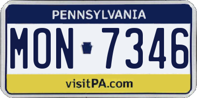 PA license plate MON7346