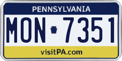 PA license plate MON7351