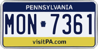 PA license plate MON7361