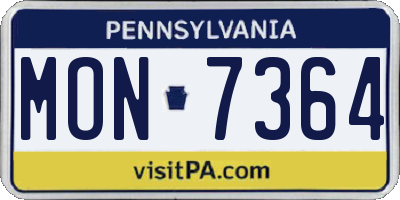 PA license plate MON7364