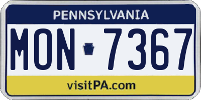 PA license plate MON7367