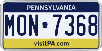 PA license plate MON7368