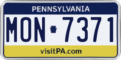 PA license plate MON7371