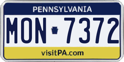PA license plate MON7372