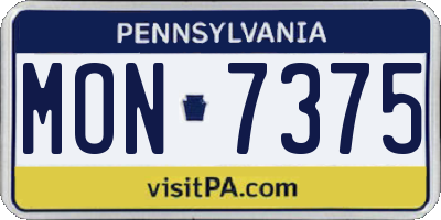 PA license plate MON7375