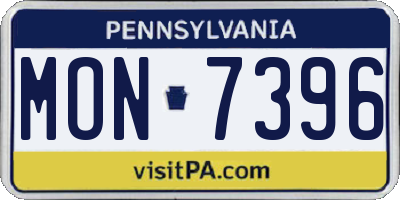 PA license plate MON7396