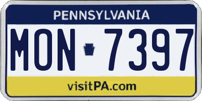 PA license plate MON7397