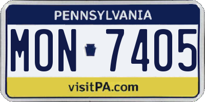 PA license plate MON7405