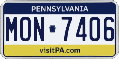PA license plate MON7406