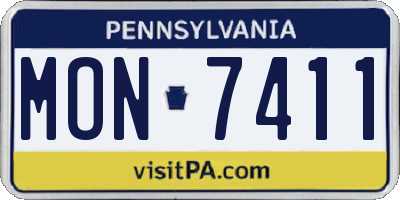PA license plate MON7411