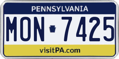 PA license plate MON7425