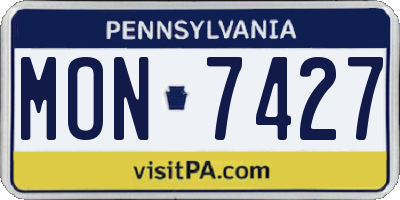 PA license plate MON7427