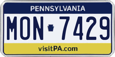 PA license plate MON7429