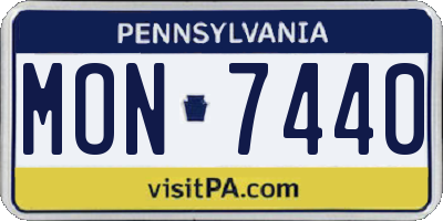 PA license plate MON7440