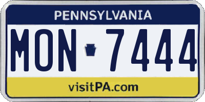 PA license plate MON7444