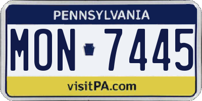 PA license plate MON7445