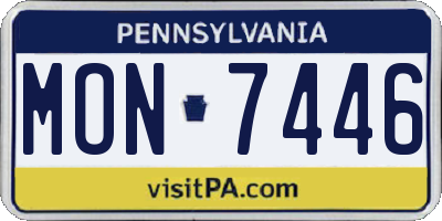 PA license plate MON7446