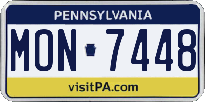 PA license plate MON7448