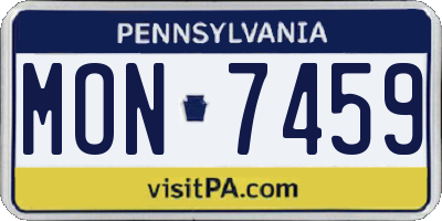 PA license plate MON7459