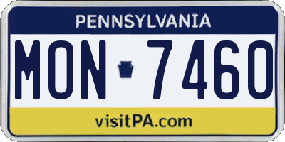 PA license plate MON7460