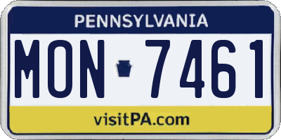 PA license plate MON7461