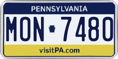 PA license plate MON7480