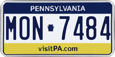 PA license plate MON7484