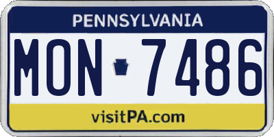 PA license plate MON7486