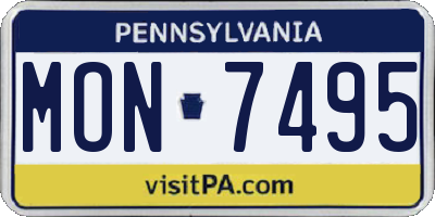 PA license plate MON7495