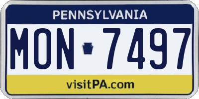PA license plate MON7497