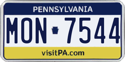 PA license plate MON7544