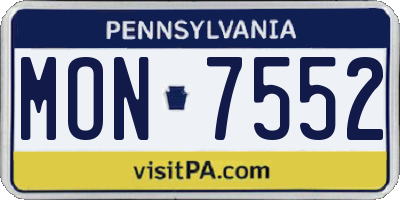 PA license plate MON7552
