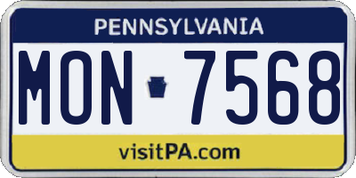 PA license plate MON7568