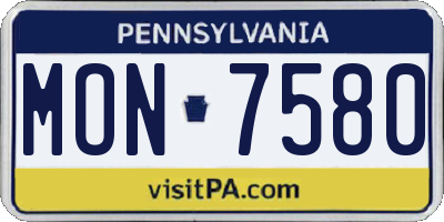 PA license plate MON7580
