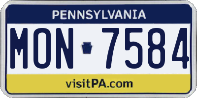 PA license plate MON7584