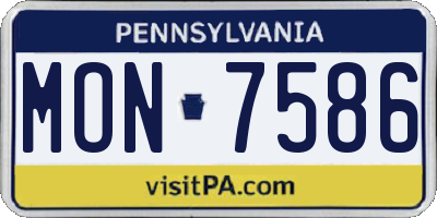 PA license plate MON7586