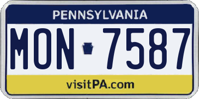 PA license plate MON7587