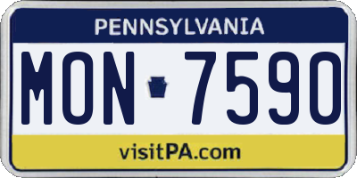 PA license plate MON7590