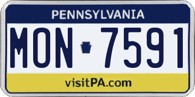 PA license plate MON7591